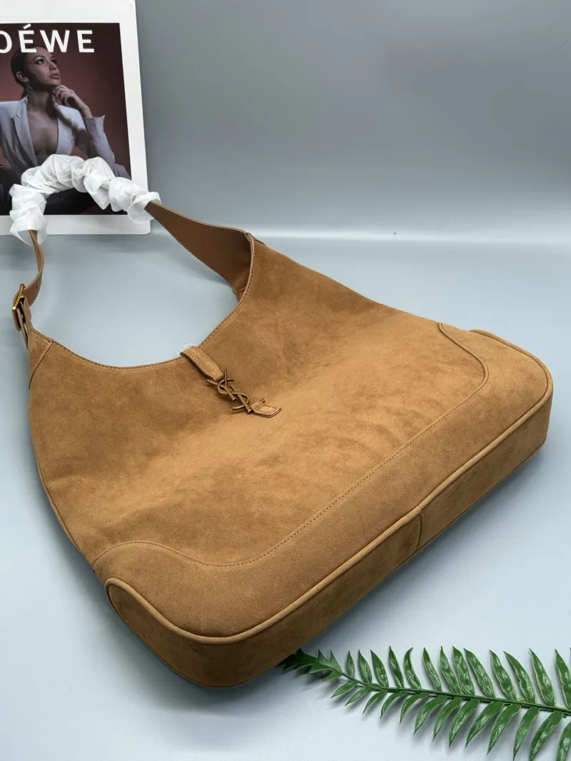 YSL Large Brown Suede Hobo Shoulder Bag - Image 5