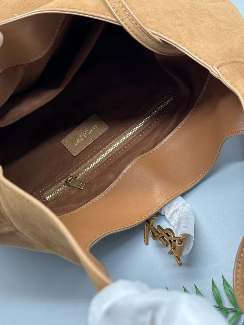 YSL Large Brown Suede Hobo Shoulder Bag - Image 8