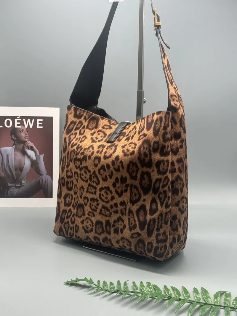 YSL Leopard Print Top Handle Bag - Image 3