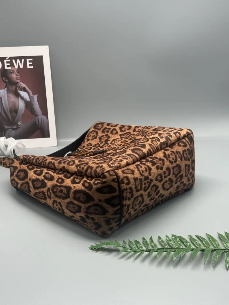 YSL Leopard Print Top Handle Bag - Image 5