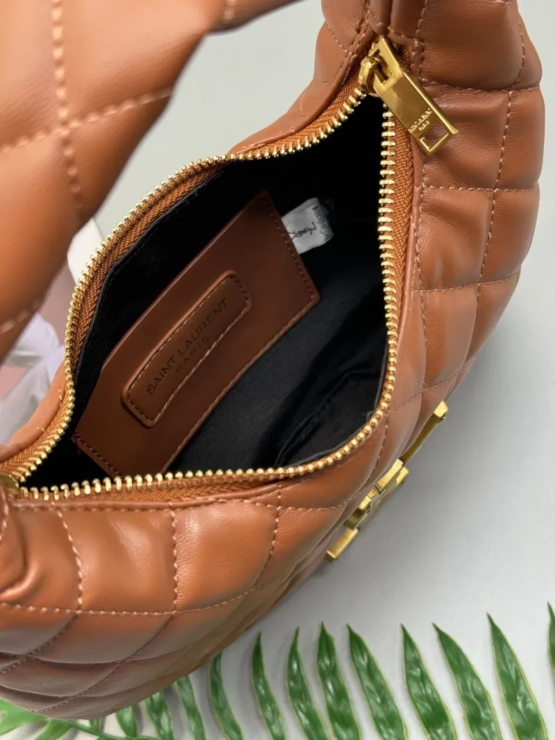 YSL Brown Quilted Hobo Handbag - Image 7