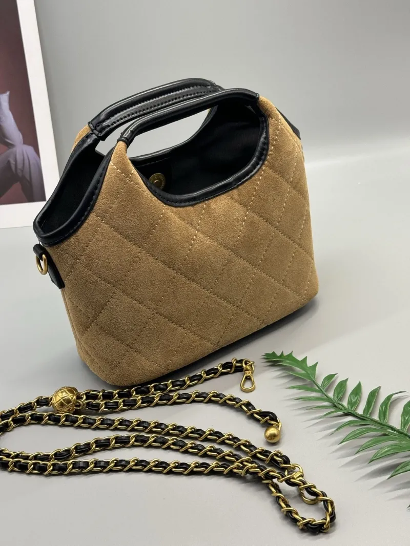 YSL Brown Suede Top Handle Crossbody Bag 28 - Image 4