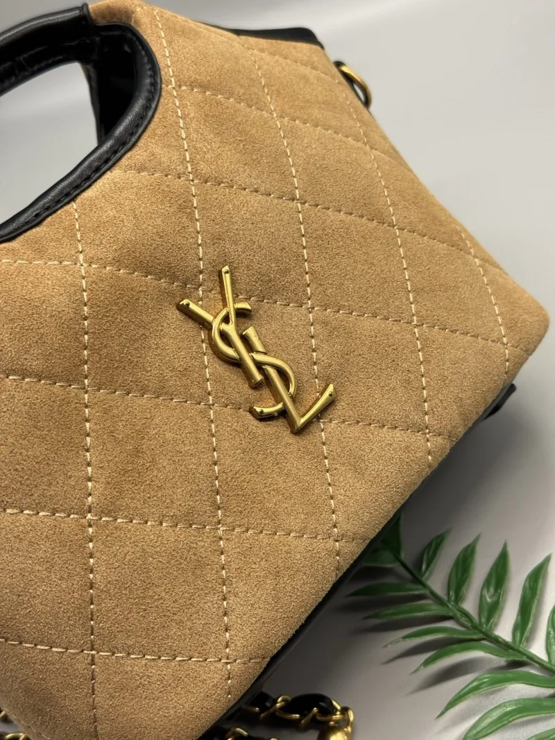 YSL Brown Suede Top Handle Crossbody Bag 28 - Image 5