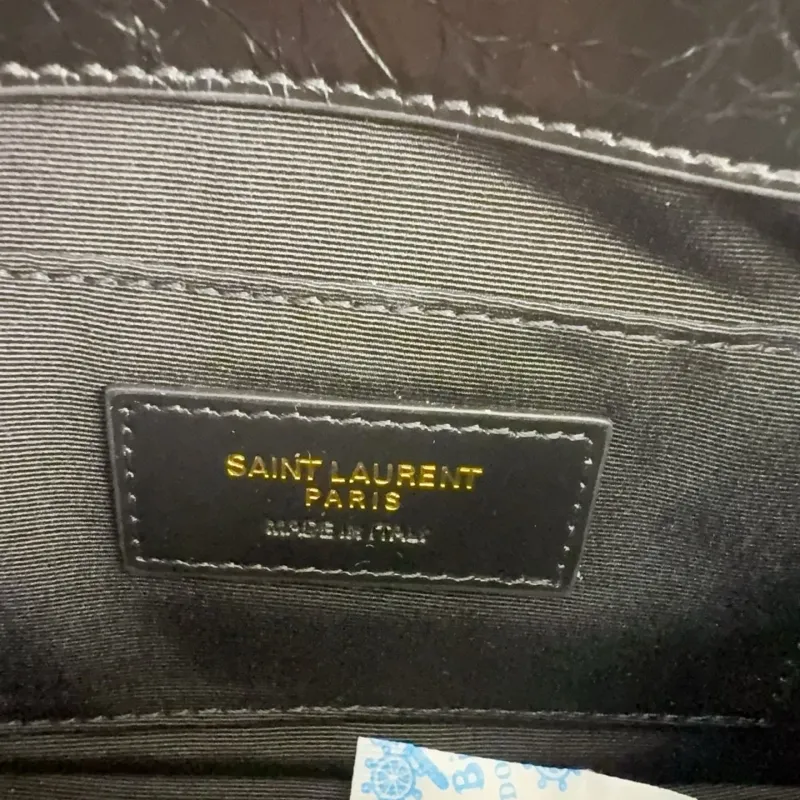 YSL Black Leather Chain Shoulder Bag - Image 7