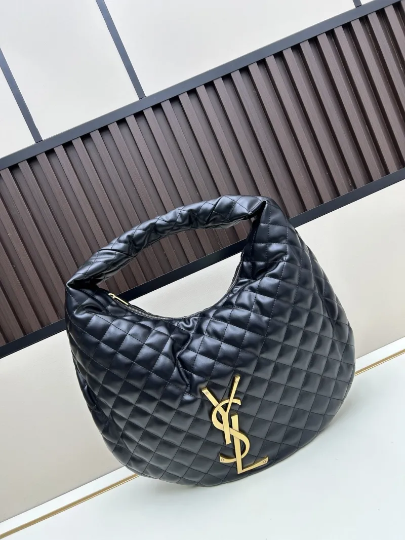 YSL Black Quilted Hobo Bag