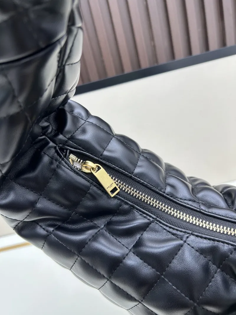 YSL Black Quilted Hobo Bag - Image 6