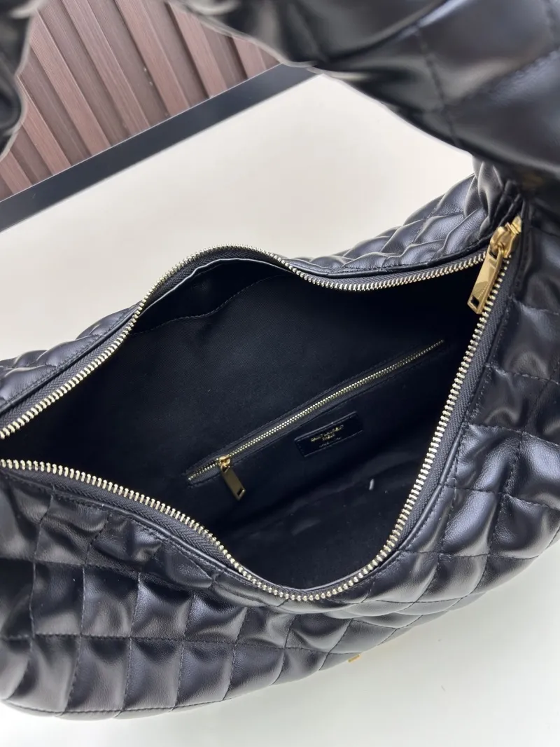 YSL Black Quilted Hobo Bag - Image 7
