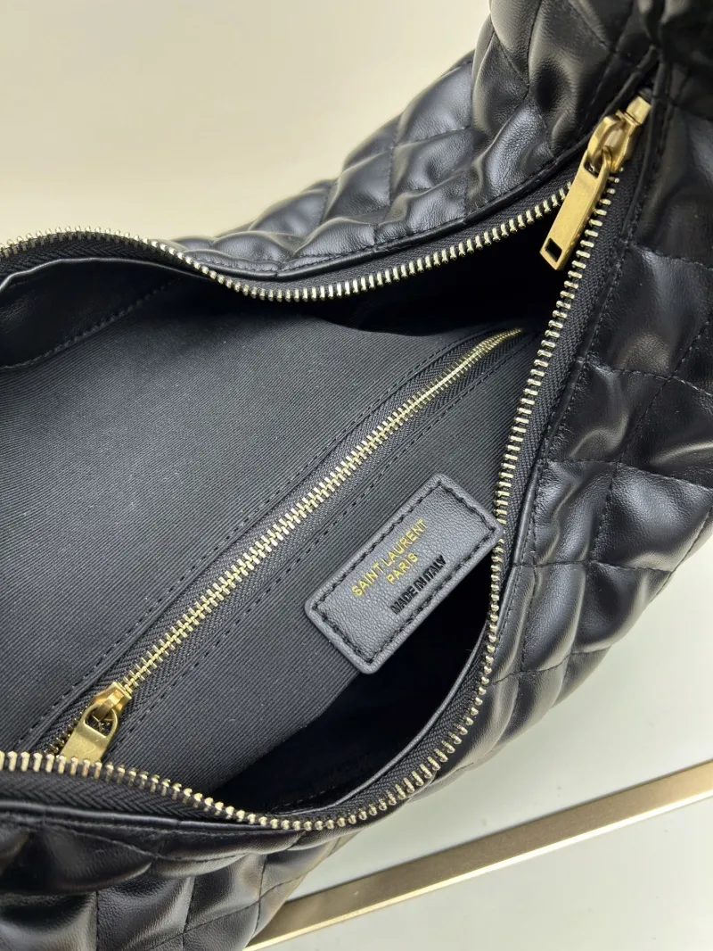 YSL Black Quilted Hobo Bag - Image 8