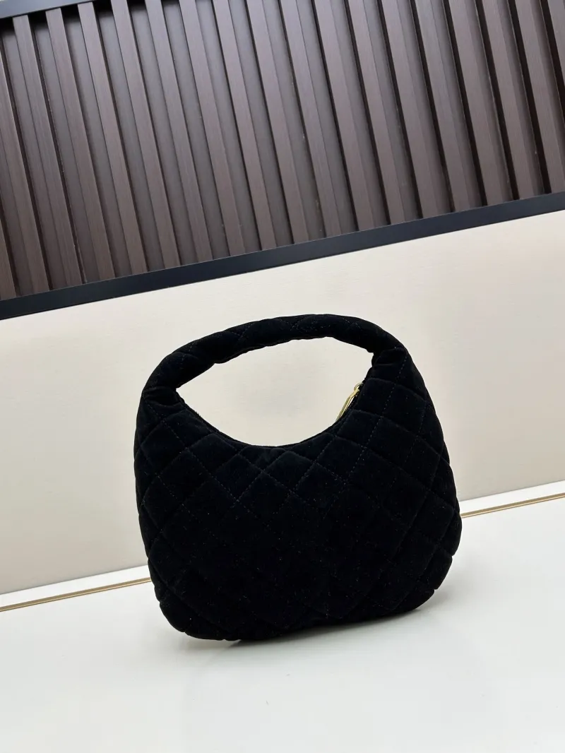 Alternative view of YSL Black Velvet Quilted Top Handle Bag