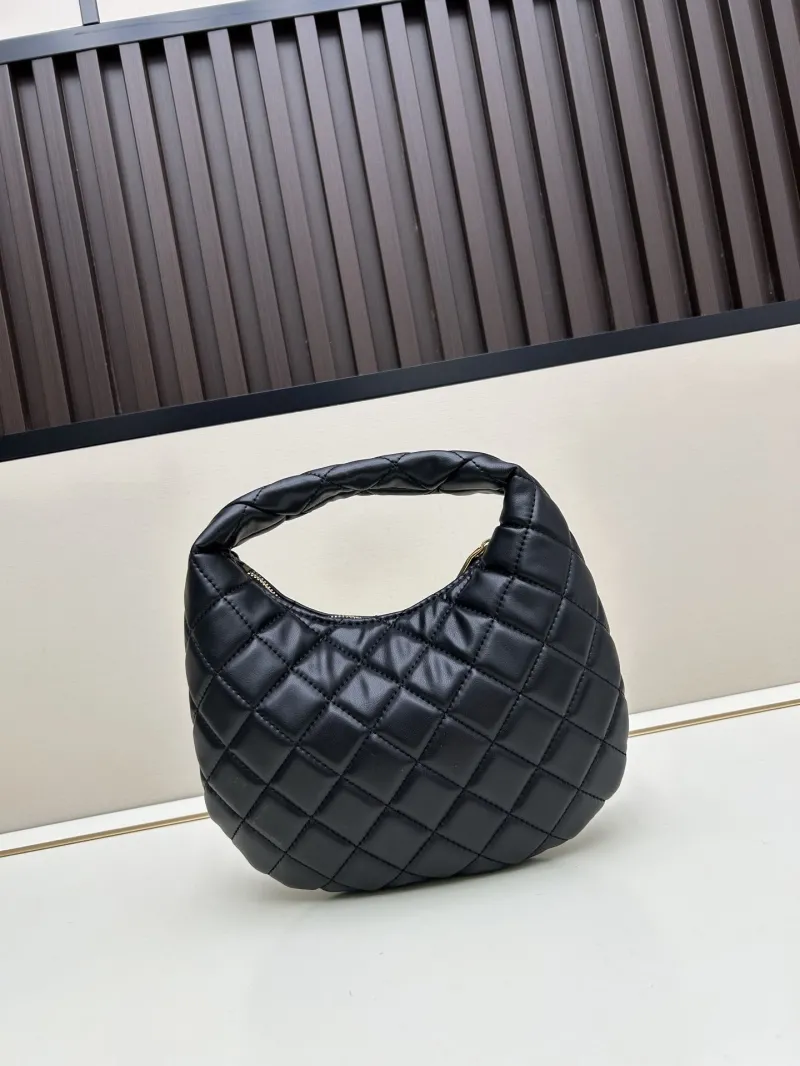 Alternative view of YSL Black Quilted Top Handle Hobo Bag