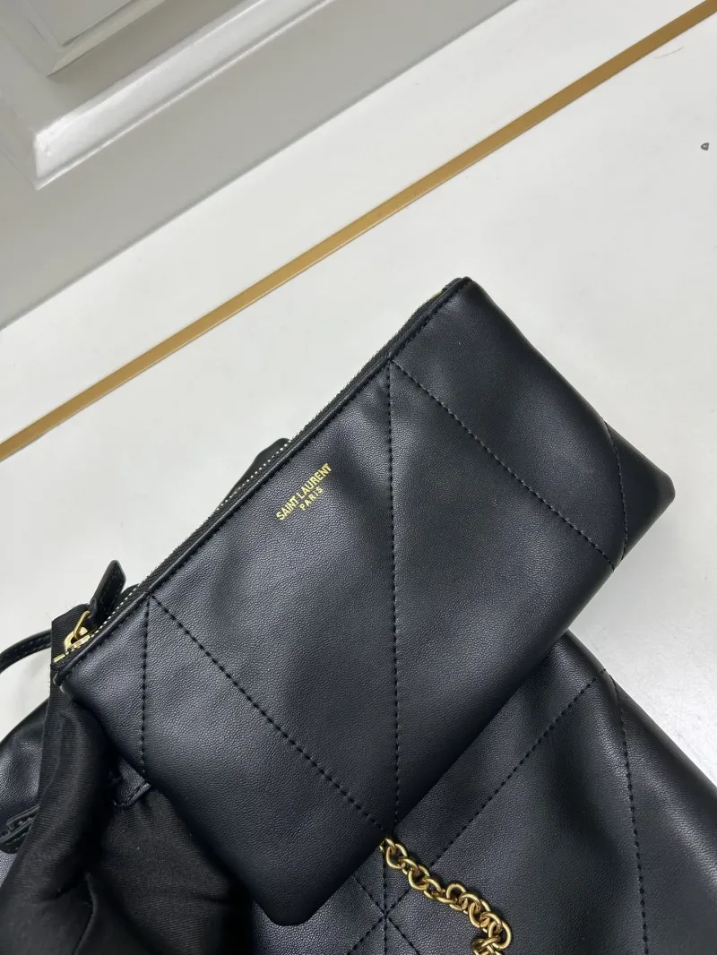 Alternative view of YSL Black Leather Chain Tote Bag 781666