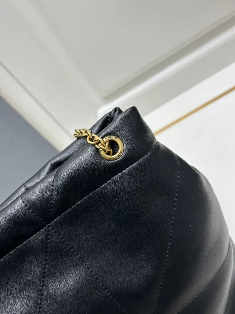 YSL Black Leather Chain Tote Bag 781666 - Image 5