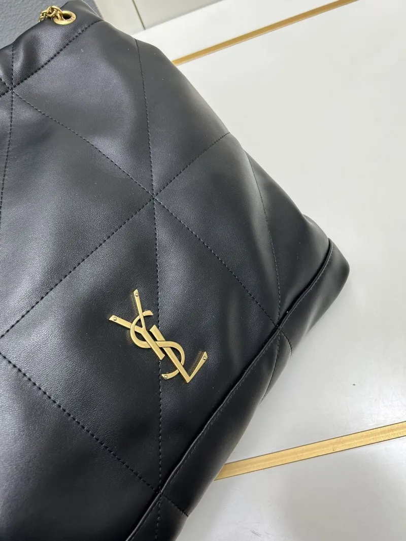 YSL Black Leather Chain Tote Bag 781666 - Image 6