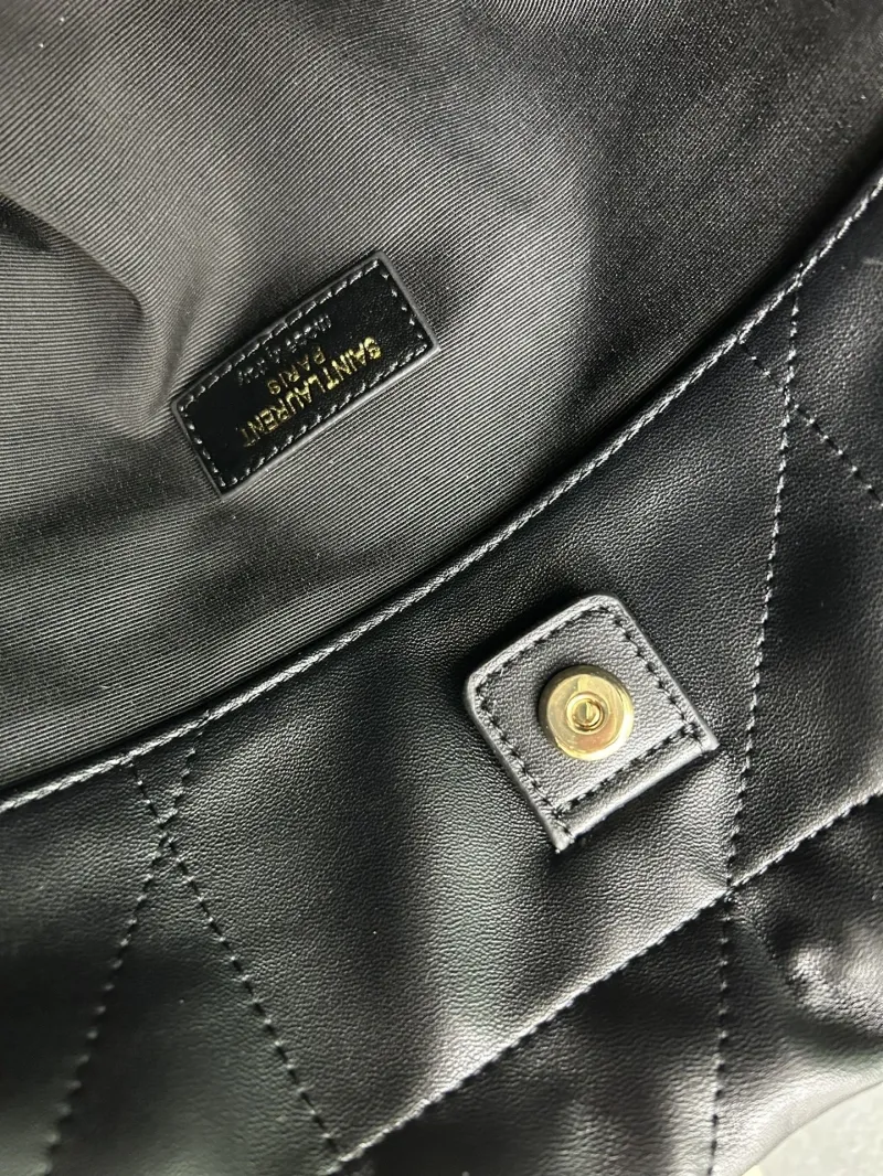 YSL Black Leather Chain Tote Bag 781666 - Image 10