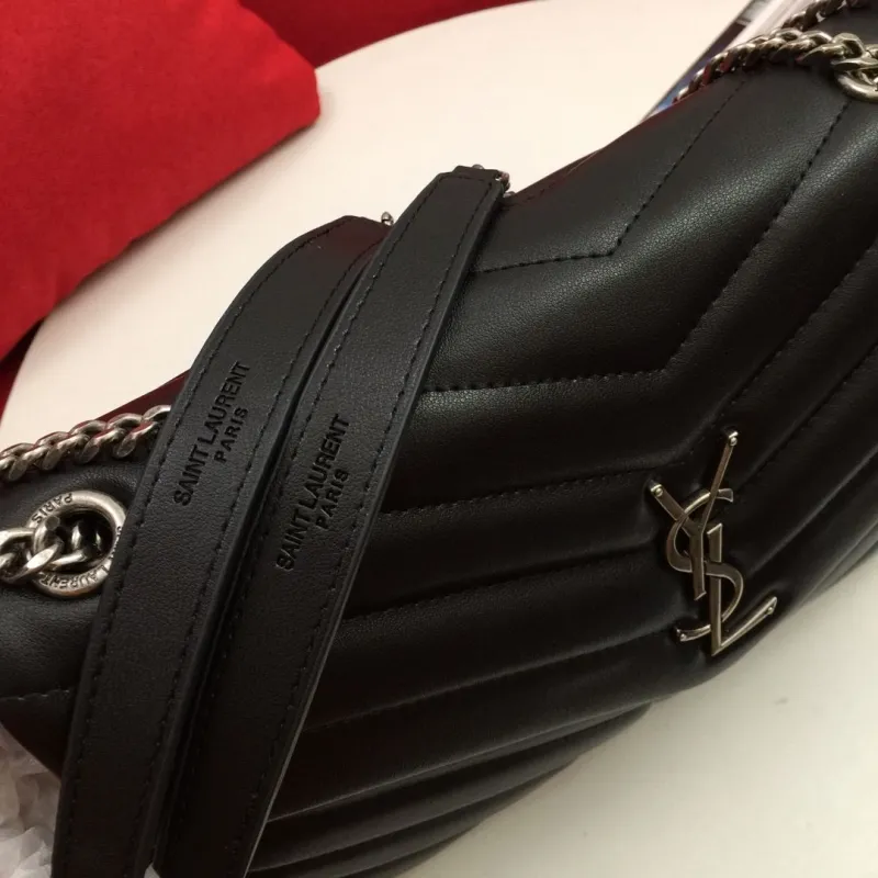 YSL Black Quilted Chain Top Handle Bag 6966 - Image 6