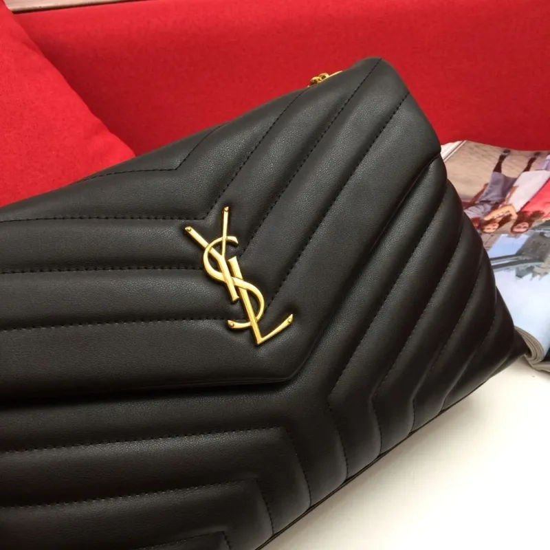 YSL Black Quilted Chain Shoulder Bag 6966 - Image 3
