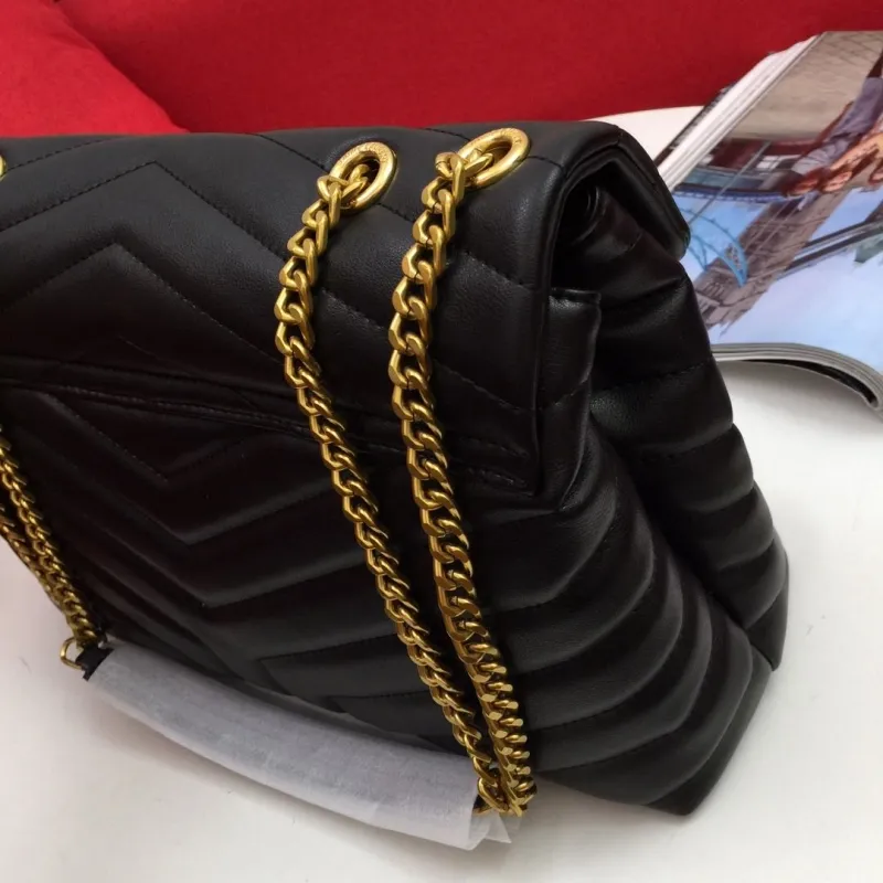 YSL Black Quilted Chain Shoulder Bag 6966 - Image 5