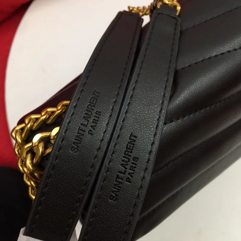 YSL Black Quilted Chain Shoulder Bag 6966 - Image 6