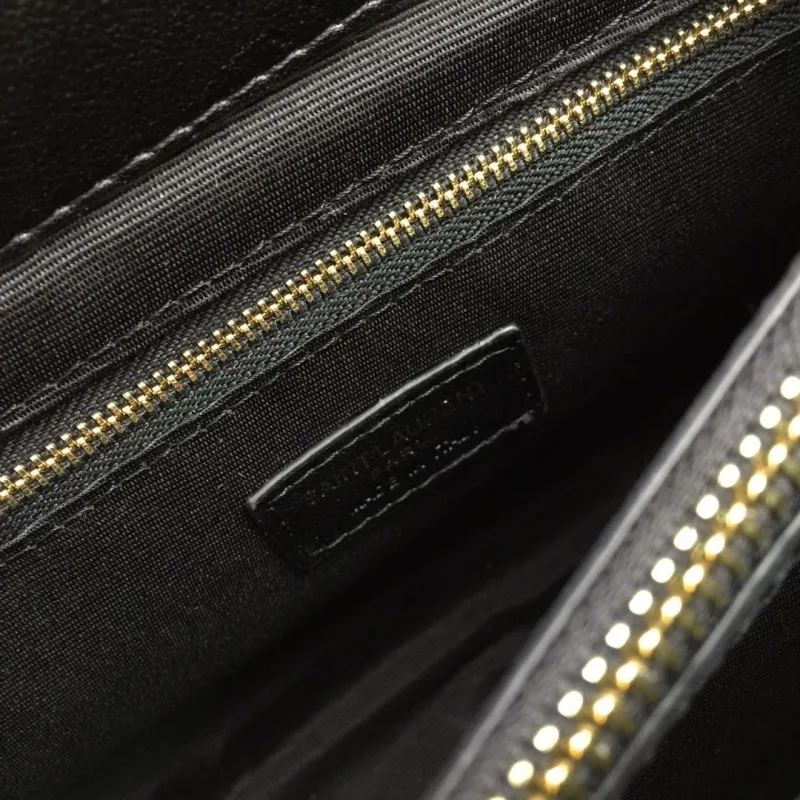 YSL Black Quilted Chain Shoulder Bag 6966 - Image 9