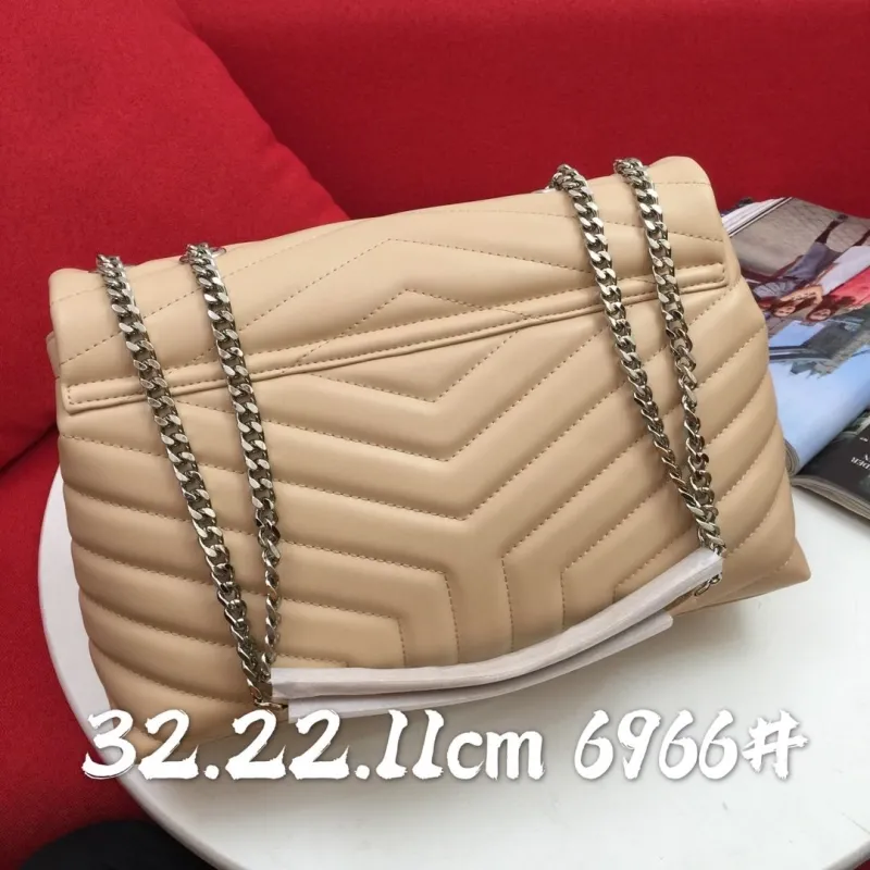 Alternative view of YSL Beige Quilted Chain Shoulder Bag 6966