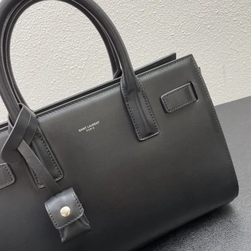 Saint Laurent Black Leather Top Handle Crossbody Bag S06011 - Image 3