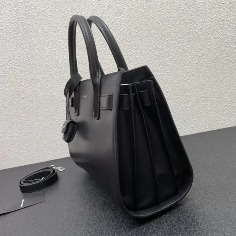 Saint Laurent Black Leather Top Handle Crossbody Bag S06011 - Image 4