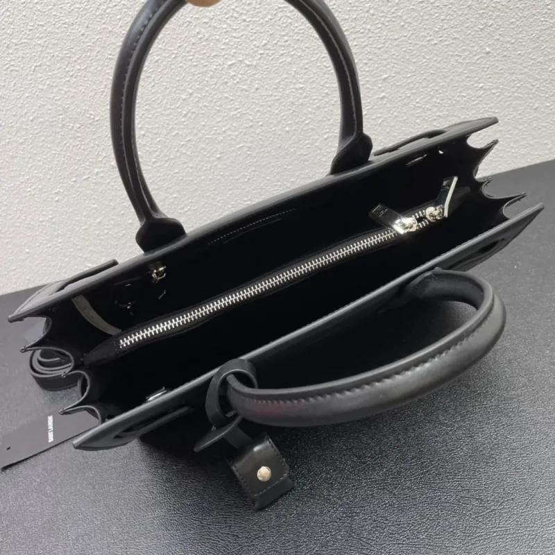 Saint Laurent Black Leather Top Handle Crossbody Bag S06011 - Image 6