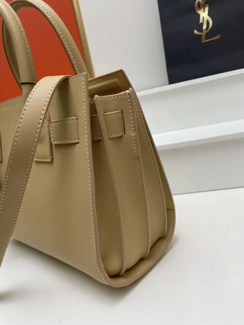 YSL Beige Leather Small Top Handle Bag 6012 - Image 4