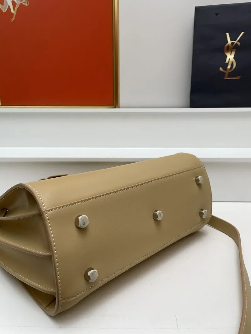 YSL Beige Leather Small Top Handle Bag 6012 - Image 6