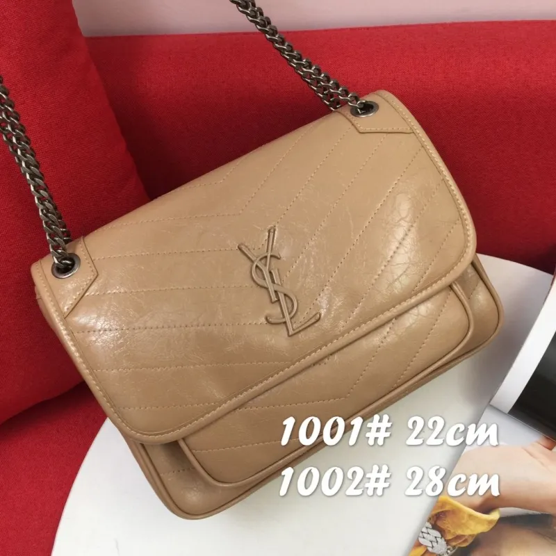 YSL Beige Chain Shoulder Bag 1001 22cm 1002 28cm