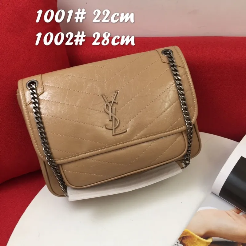 Alternative view of YSL Beige Chain Shoulder Bag 1001 22cm 1002 28cm