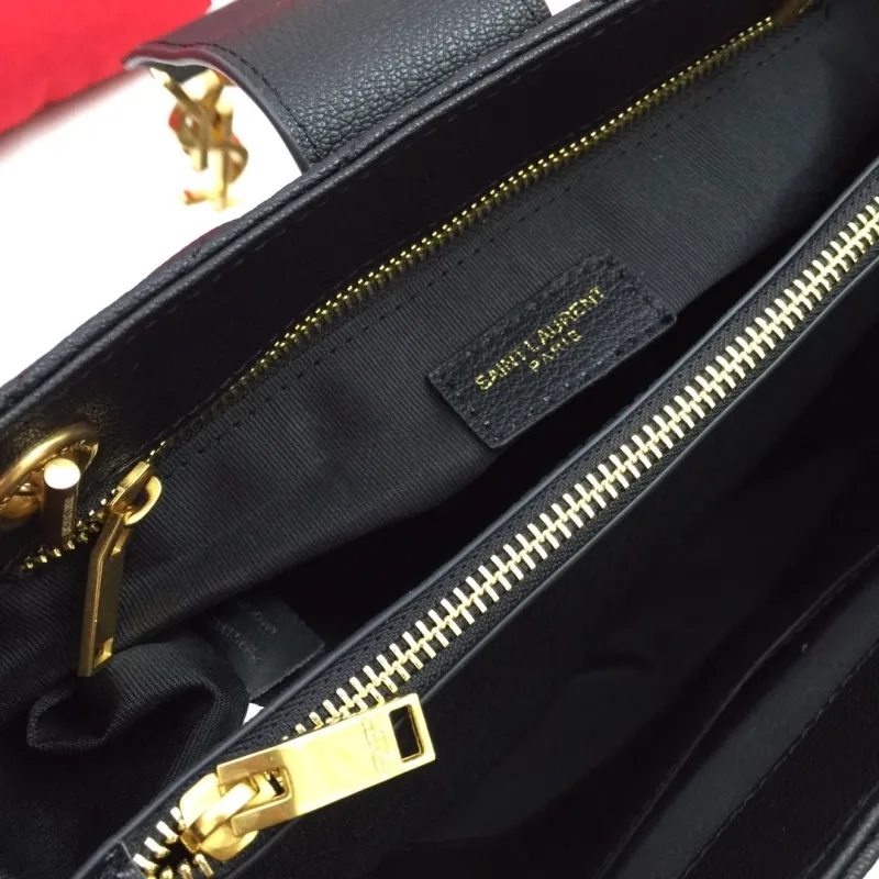 YSL Black Quilted Chain Top Handle Tote Bag 86035 Size 32.25.10cm - Image 9