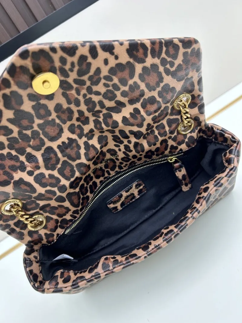 YSL Leopard Print Top Handle Shoulder Bag 74 - Image 7