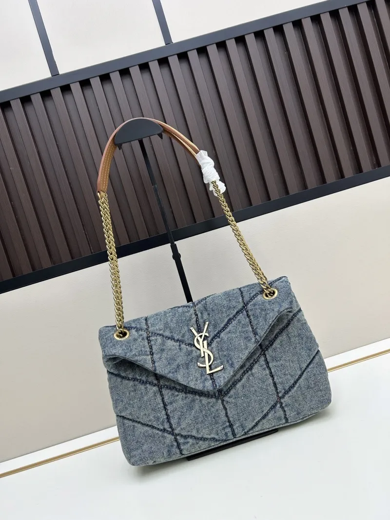 YSL Blue Denim Shoulder Bag 79
