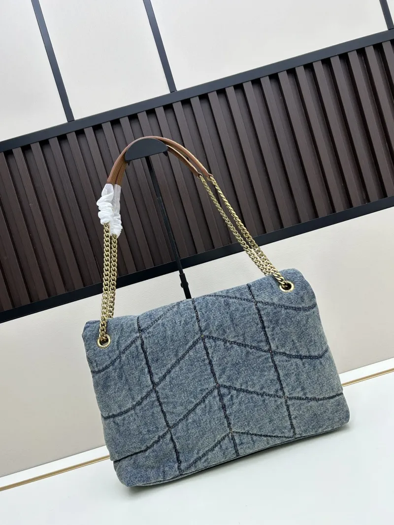 Alternative view of YSL Denim Top Handle Chain Shoulder Bag