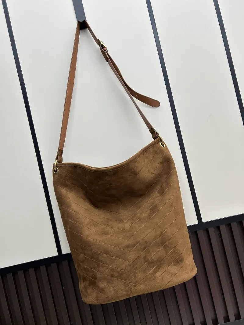 Alternative view of YSL Brown Suede Hobo Shoulder Bag 8011