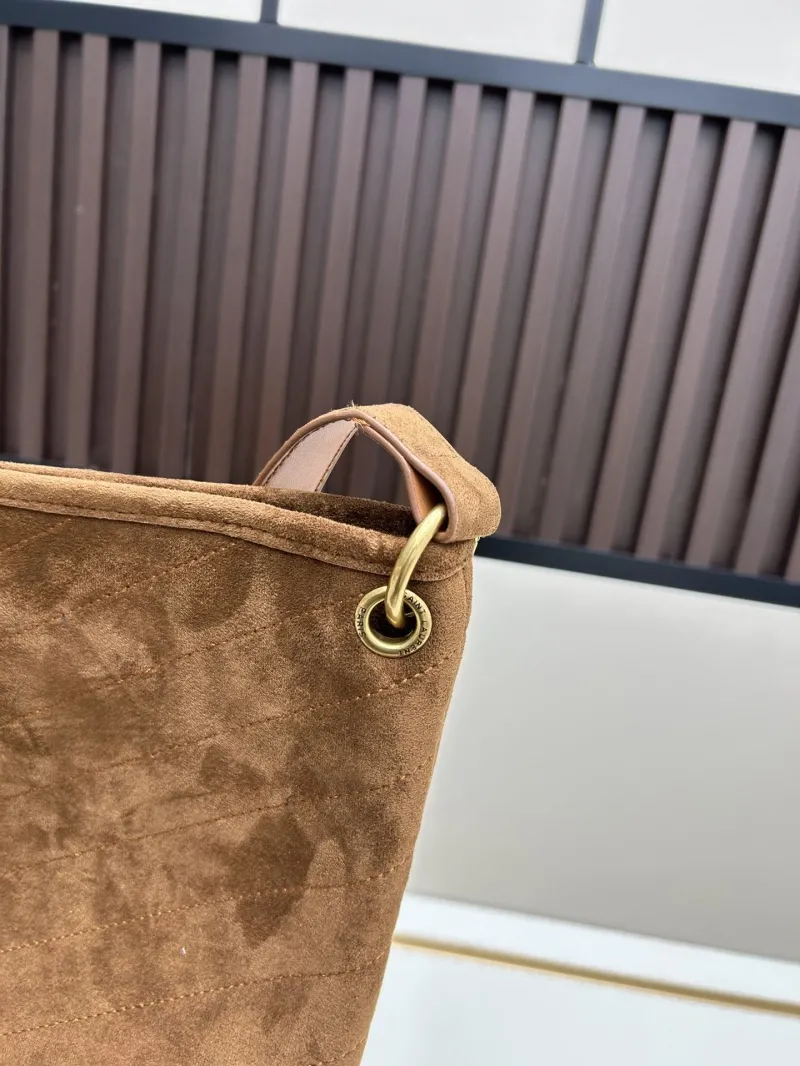 YSL Brown Suede Hobo Shoulder Bag 8011 - Image 5