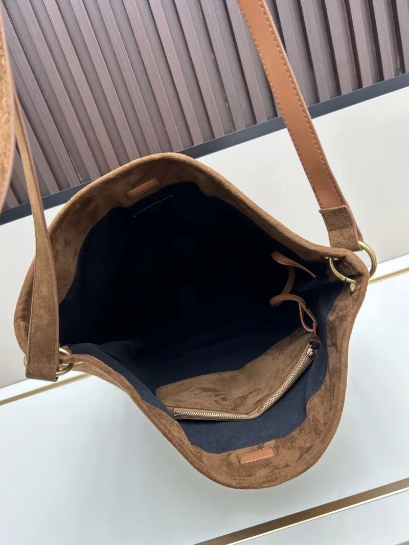 YSL Brown Suede Hobo Shoulder Bag 8011 - Image 6