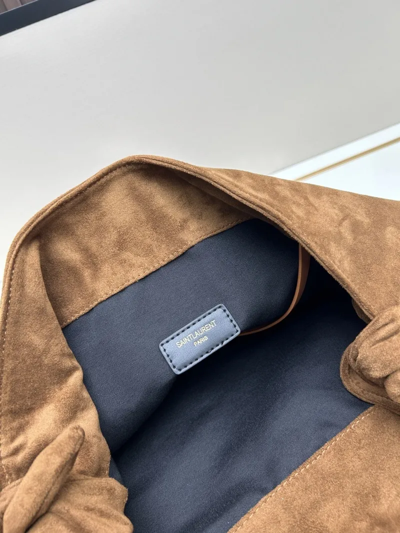 YSL Brown Suede Hobo Shoulder Bag 8010 - Image 6