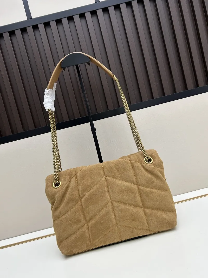 Alternative view of YSL Tan Suede Top Handle Shoulder Bag 84