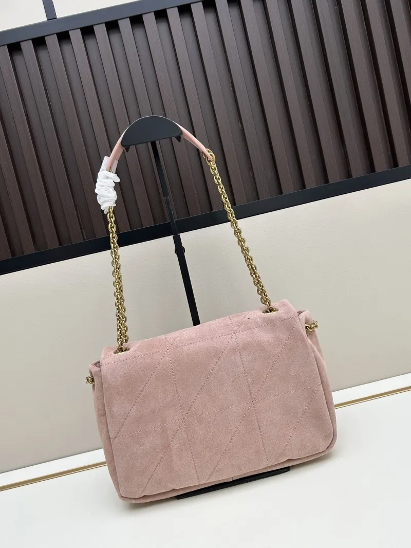 Alternative view of YSL Pink Suede Top Handle Chain Shoulder Bag