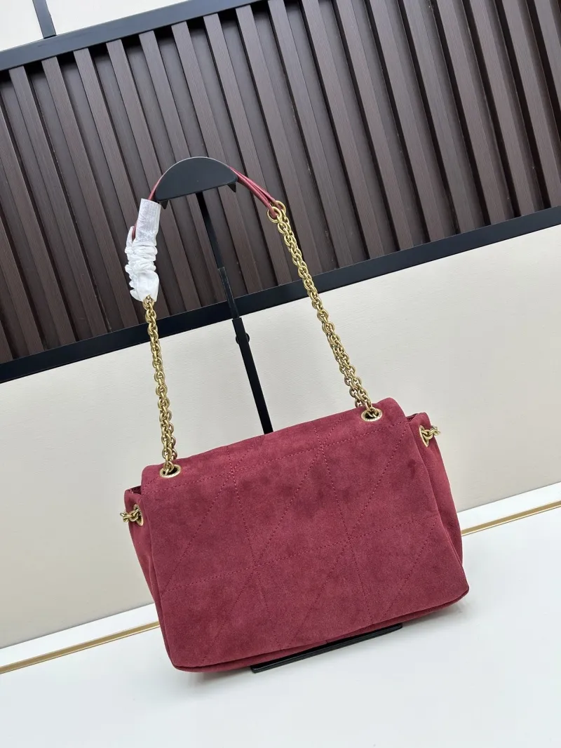 Alternative view of YSL Burgundy Suede Top Handle Chain Bag