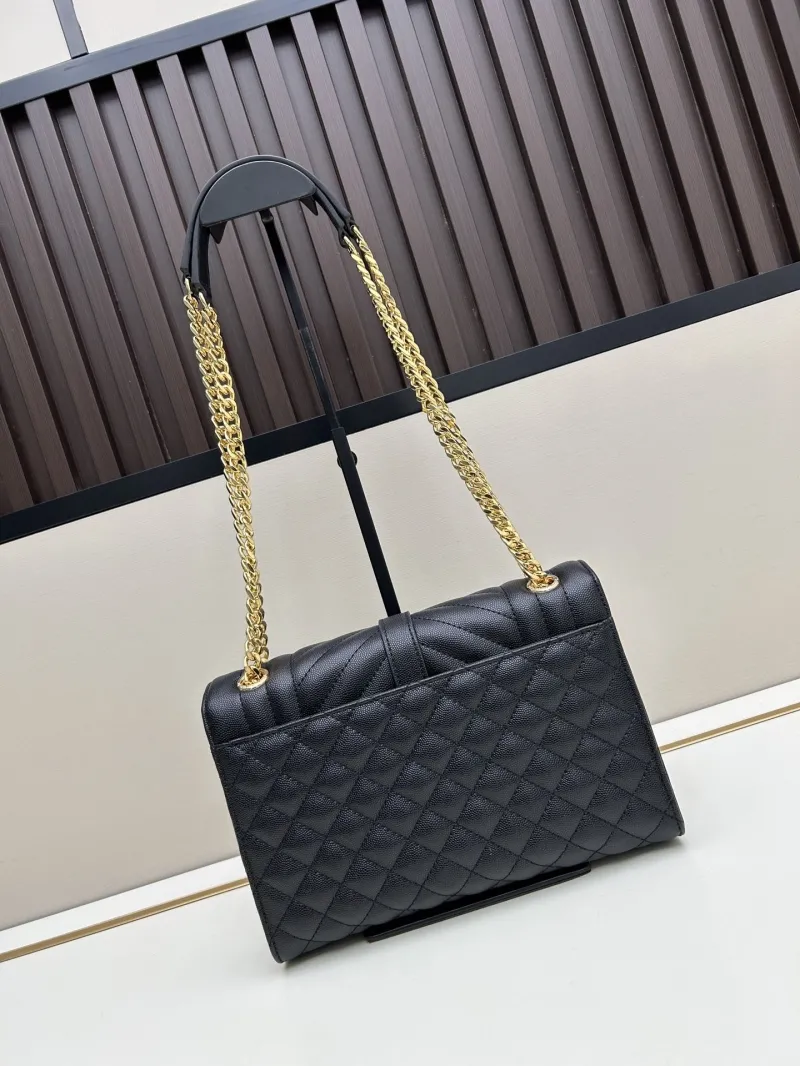 Alternative view of YSL Black Quilted Top Handle Shoulder Bag 24x18x7cm