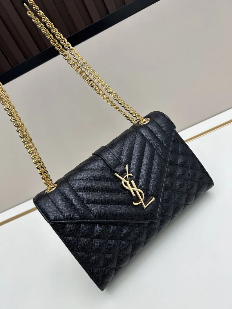 YSL Black Quilted Top Handle Shoulder Bag 24x18x7cm - Image 4