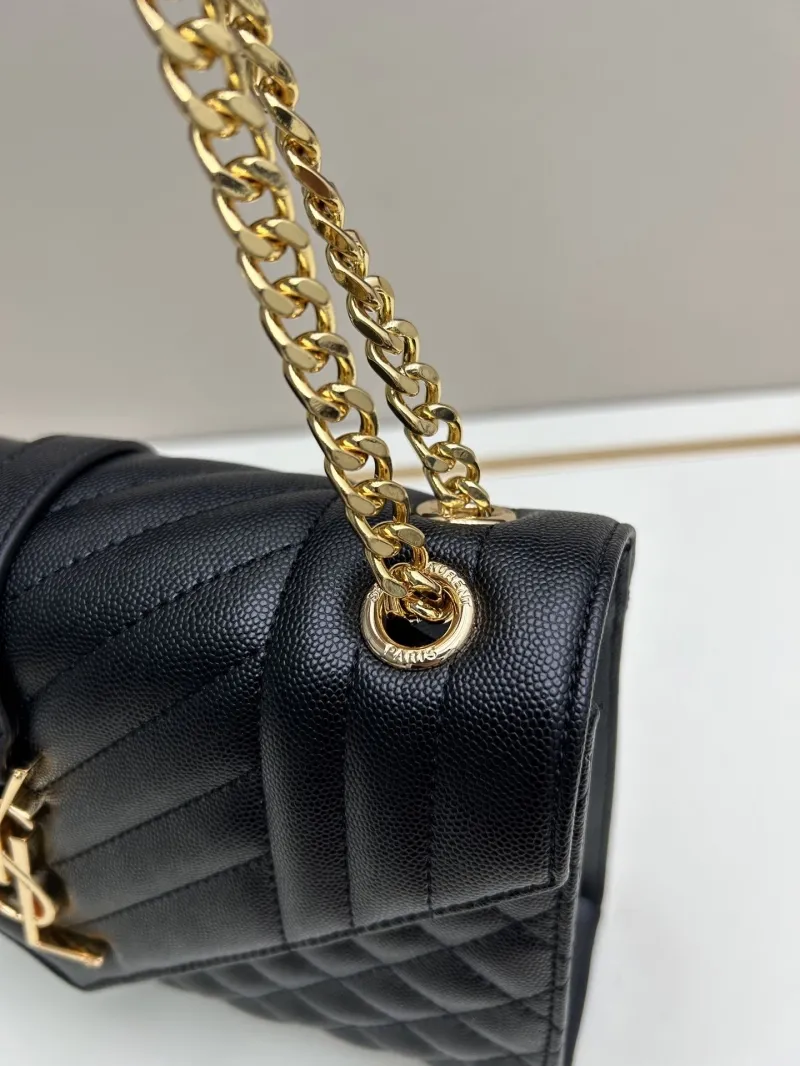 YSL Black Quilted Top Handle Shoulder Bag 24x18x7cm - Image 5