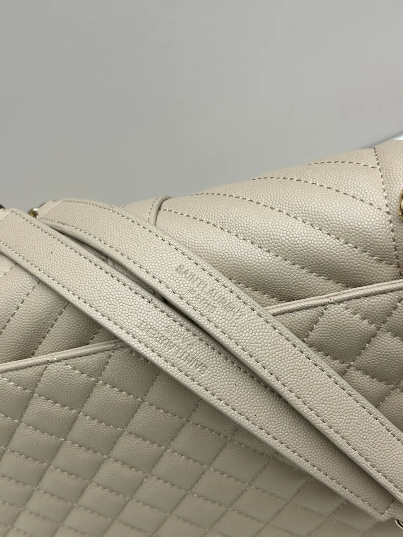 YSL Beige Quilted Chain Shoulder Bag - Image 5