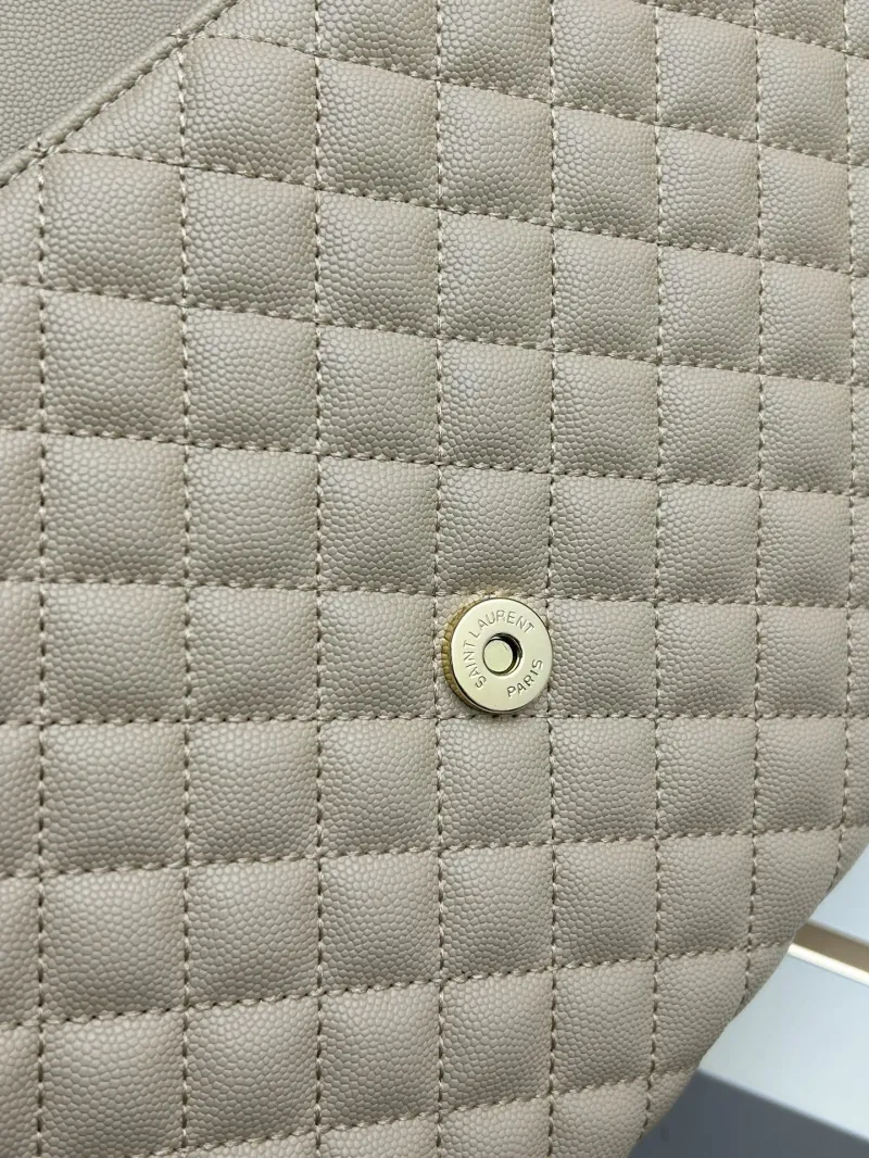 YSL Beige Quilted Chain Shoulder Bag - Image 6