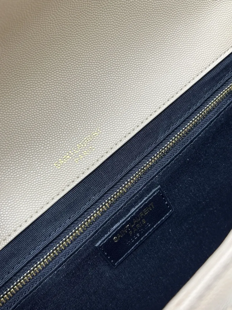 YSL Beige Quilted Chain Shoulder Bag - Image 7