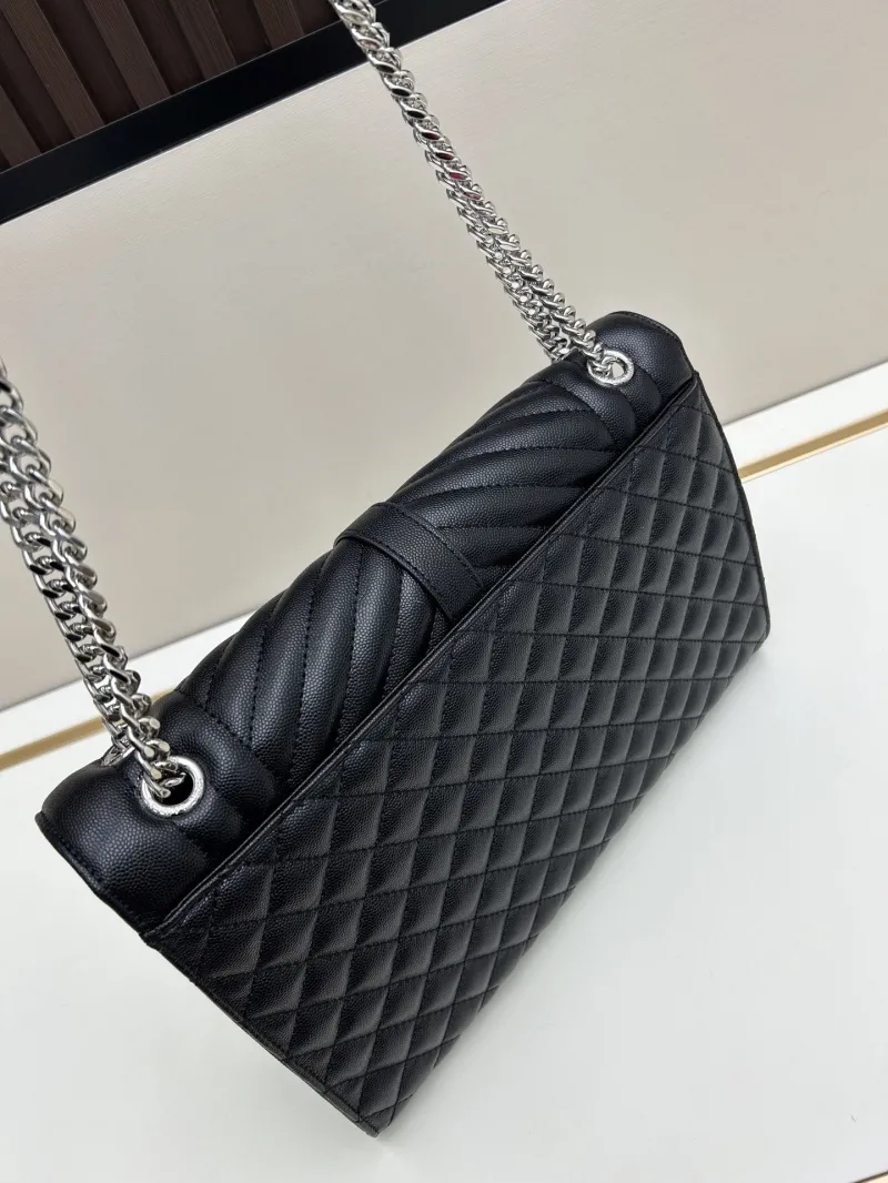 Alternative view of YSL Black Quilted Leather Top Handle Shoulder Bag
