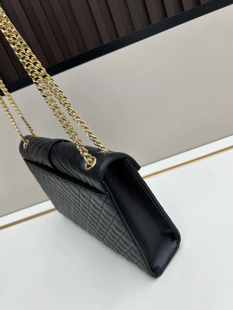 YSL Black Quilted Chain Top Handle Bag 98 - Image 3